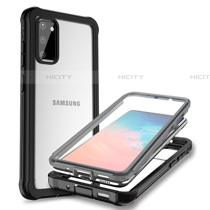 Funda Bumper Silicona Transparente Espejo 360 Grados para Samsung Galaxy S20 Negro