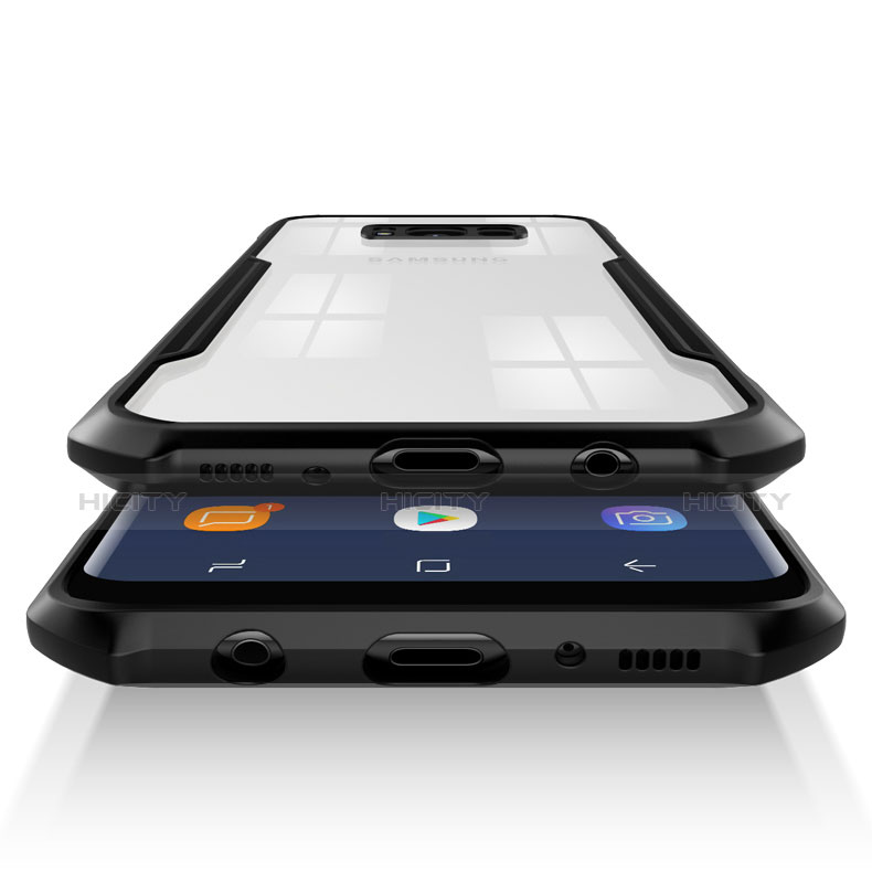 Funda Bumper Silicona Transparente Espejo 360 Grados R02 para Samsung Galaxy S8 Negro