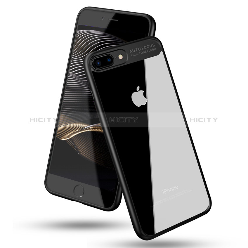 Funda Bumper Silicona Transparente Espejo 360 Grados T02 para Apple iPhone 8 Plus Negro