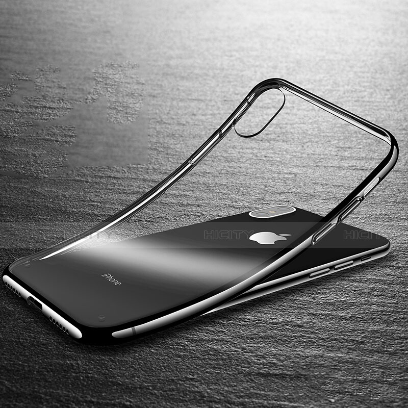 Funda Bumper Silicona Transparente Espejo 360 Grados T02 para Apple iPhone Xs Negro
