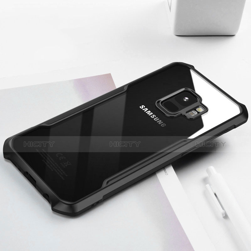 Funda Bumper Silicona Transparente Espejo 360 Grados T02 para Samsung Galaxy S9 Negro