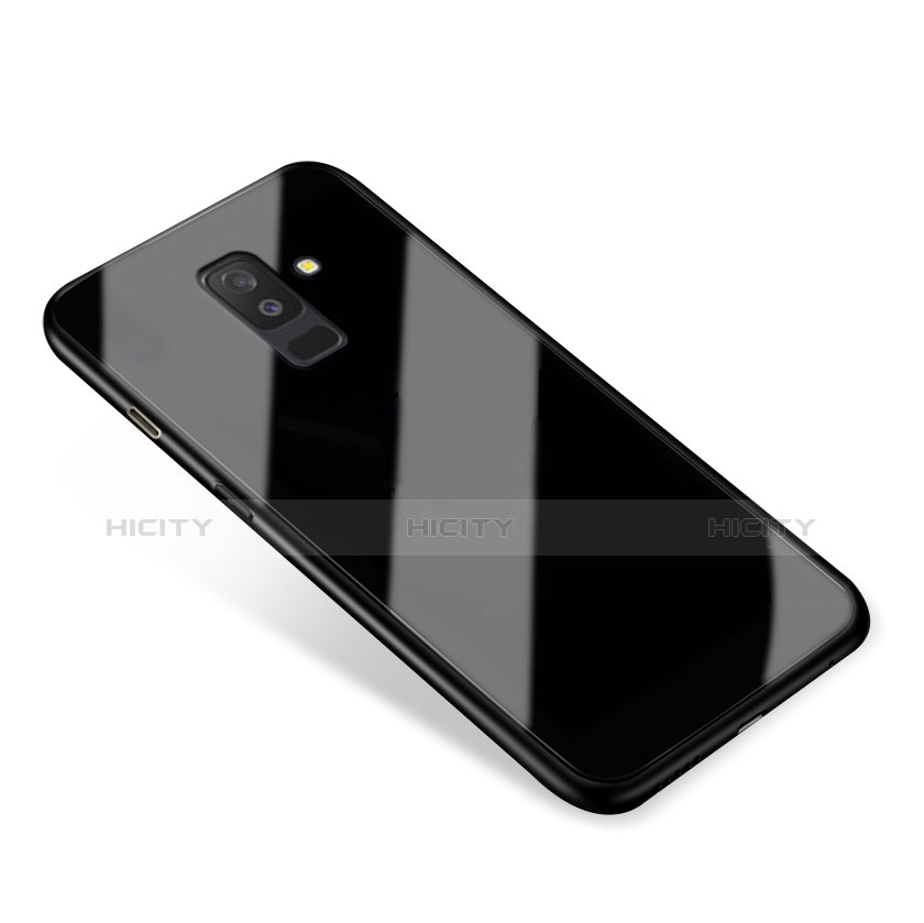 Funda Bumper Silicona Transparente Espejo 360 Grados T03 para Samsung Galaxy A6 Plus Negro