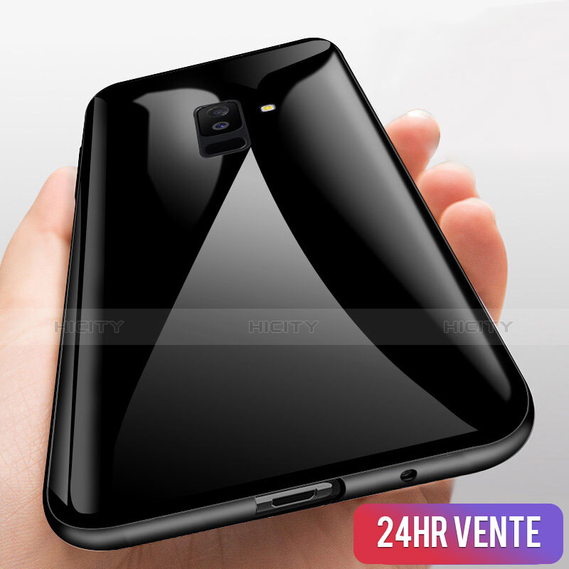 Funda Bumper Silicona Transparente Espejo 360 Grados T03 para Samsung Galaxy A9 Star Lite Negro