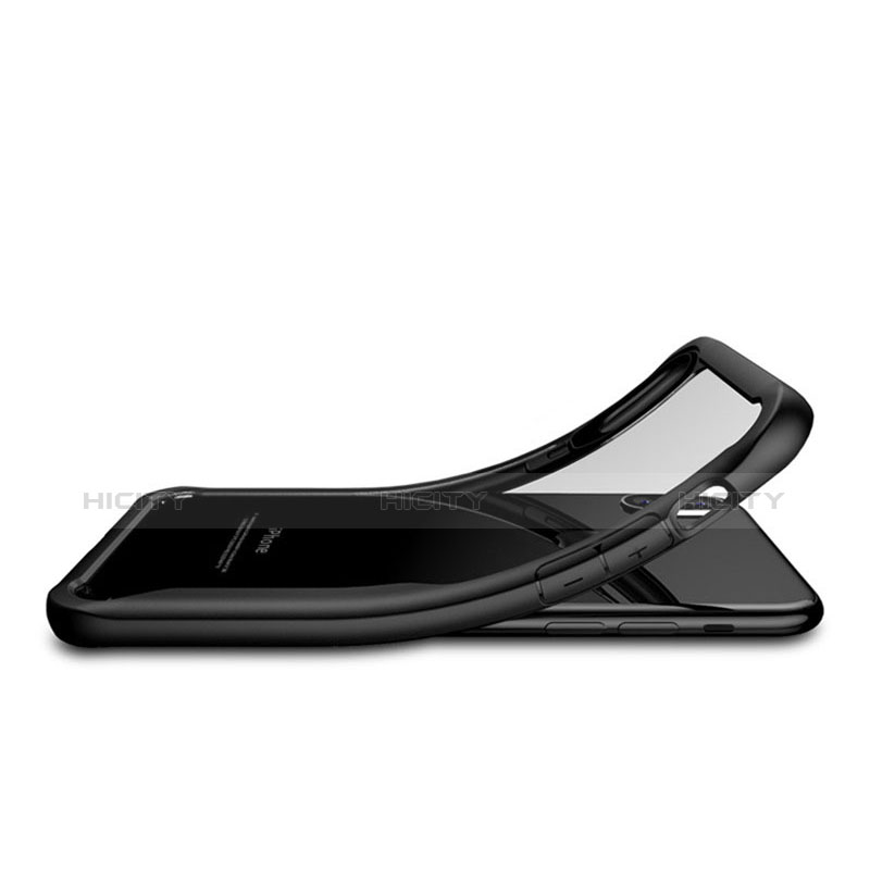 Funda Bumper Silicona Transparente Espejo 360 Grados T10 para Apple iPhone X Negro