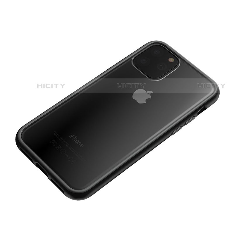 Funda Bumper Silicona Transparente Espejo para Apple iPhone 11 Pro Max Negro