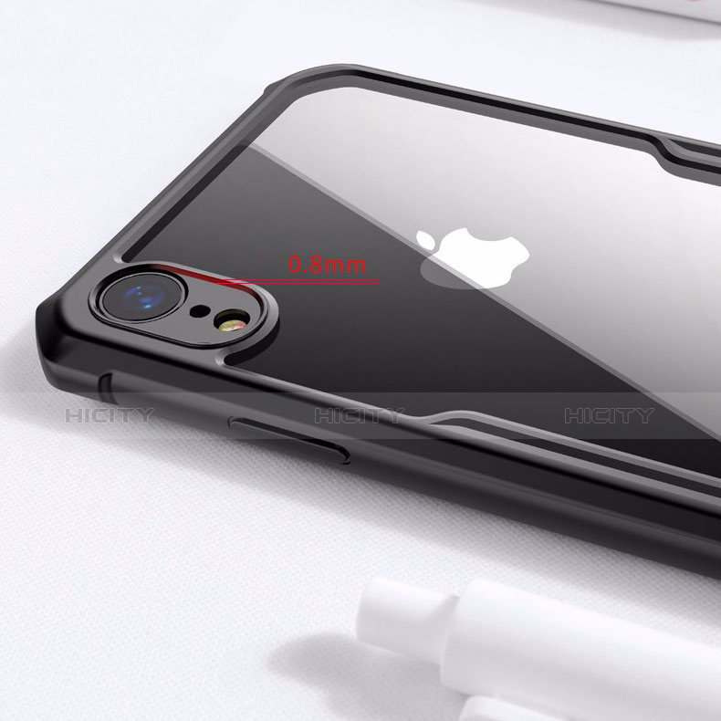 Funda Bumper Silicona Transparente Espejo para Apple iPhone XR Negro