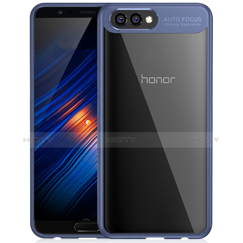 Funda Bumper Silicona Transparente Espejo para Huawei Honor V10 Azul