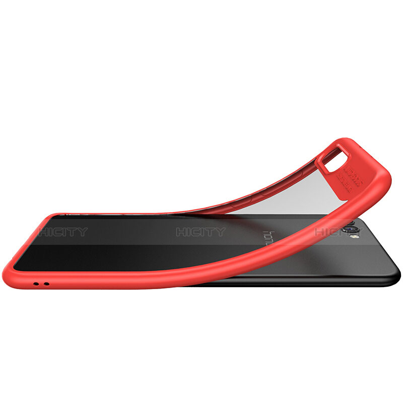 Funda Bumper Silicona Transparente Espejo para Huawei Honor V10 Rojo