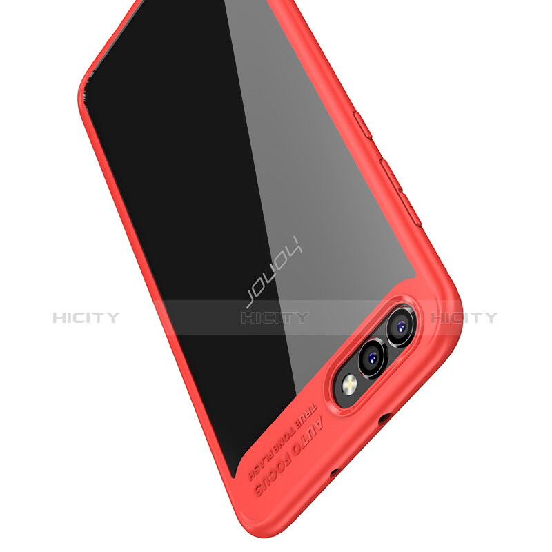 Funda Bumper Silicona Transparente Espejo para Huawei Honor V10 Rojo