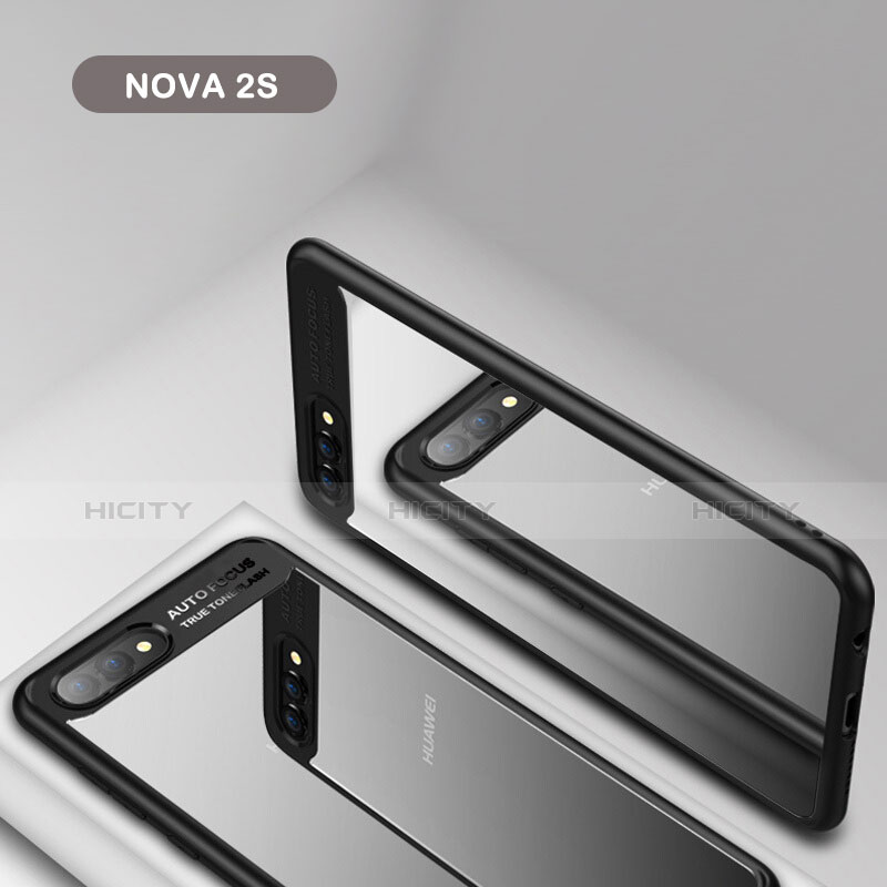 Funda Bumper Silicona Transparente Espejo para Huawei Nova 2S Negro