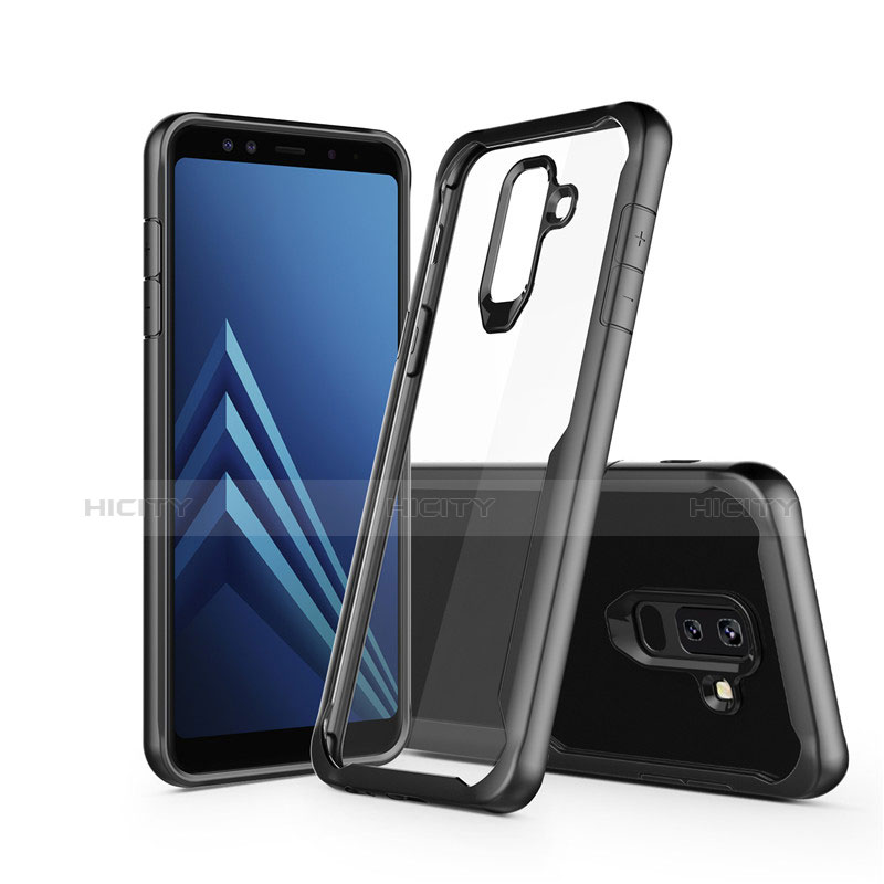 Funda Bumper Silicona Transparente Espejo para Samsung Galaxy A6 Plus Negro