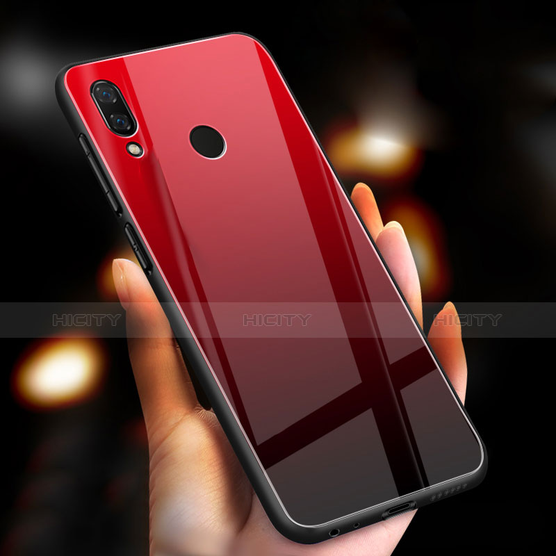 Funda Bumper Silicona Transparente Espejo para Xiaomi Mi Play 4G Rojo