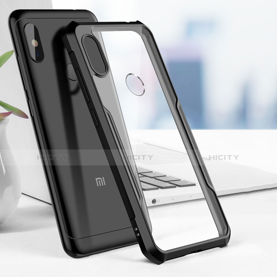 Funda Bumper Silicona Transparente Espejo para Xiaomi Redmi Note 6 Pro Negro