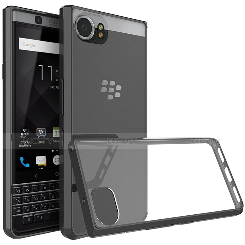 Funda Bumper Silicona Transparente Gel para Blackberry KEYone Negro