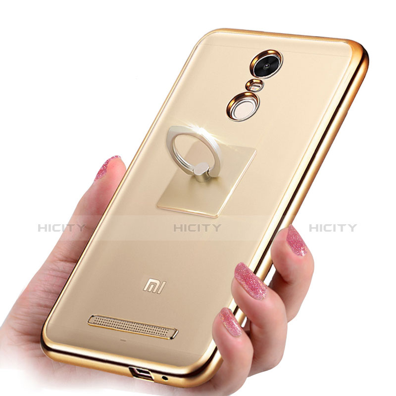 Funda Bumper Silicona Transparente Gel para Xiaomi Redmi Note 3 MediaTek Oro