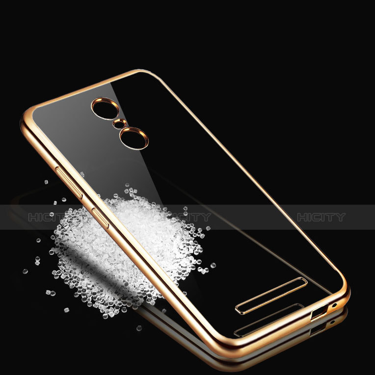 Funda Bumper Silicona Transparente Gel para Xiaomi Redmi Note 3 Pro Oro