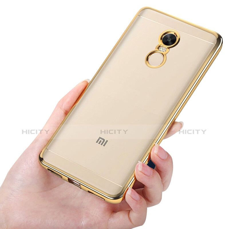 Funda Bumper Silicona Transparente Gel para Xiaomi Redmi Note 4X Oro