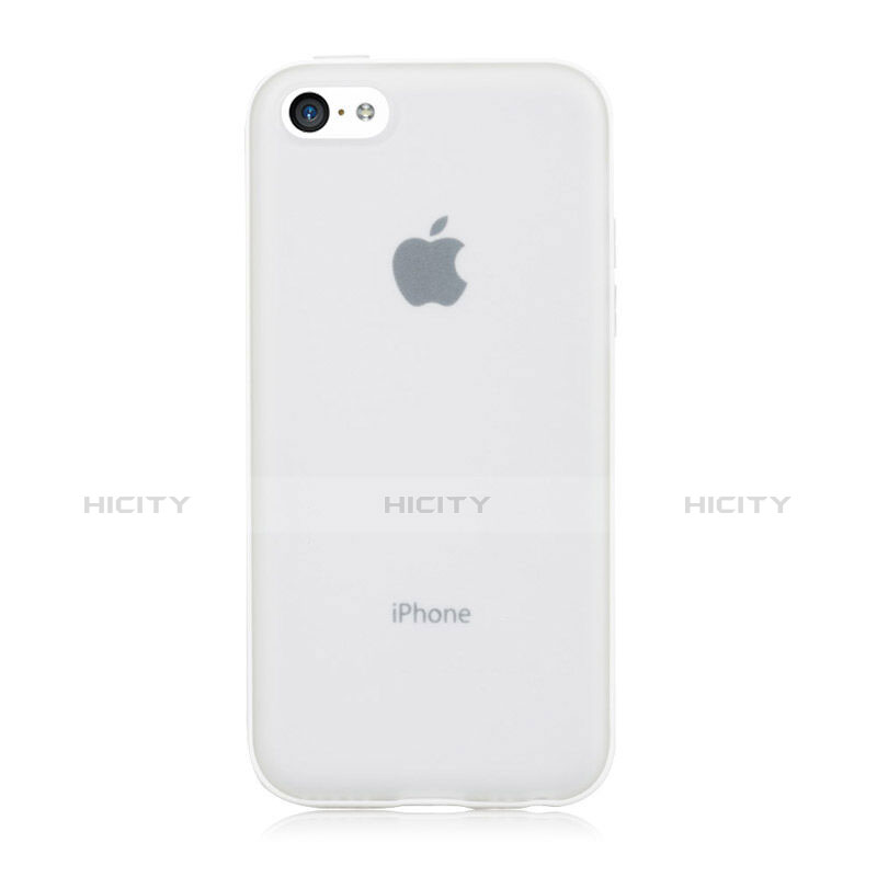 Funda Bumper Silicona Transparente Mate para Apple iPhone 5C Blanco