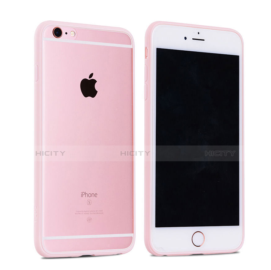 Funda Bumper Silicona Transparente Mate para Apple iPhone 6S Rosa