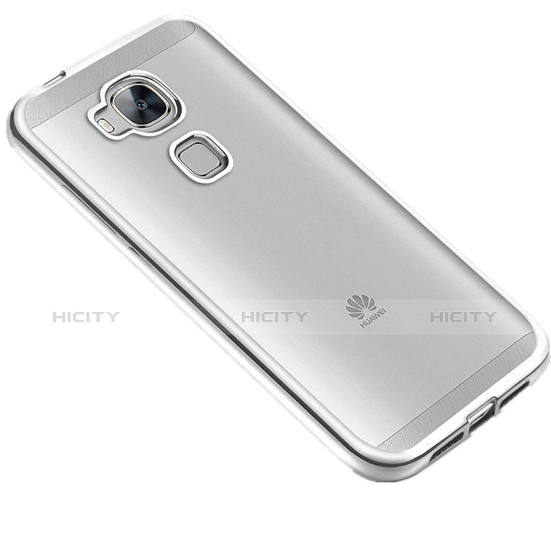 Funda Bumper Silicona Transparente Mate para Huawei G7 Plus Plata