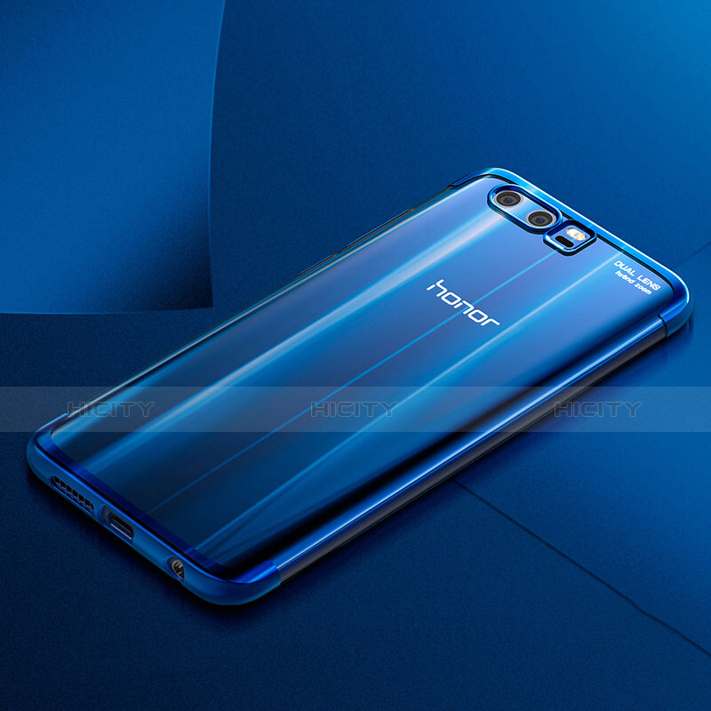 Funda Bumper Silicona Transparente Mate para Huawei Honor 9 Premium Azul