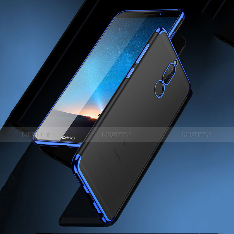 Funda Bumper Silicona Transparente Mate para Huawei Mate 10 Lite Azul