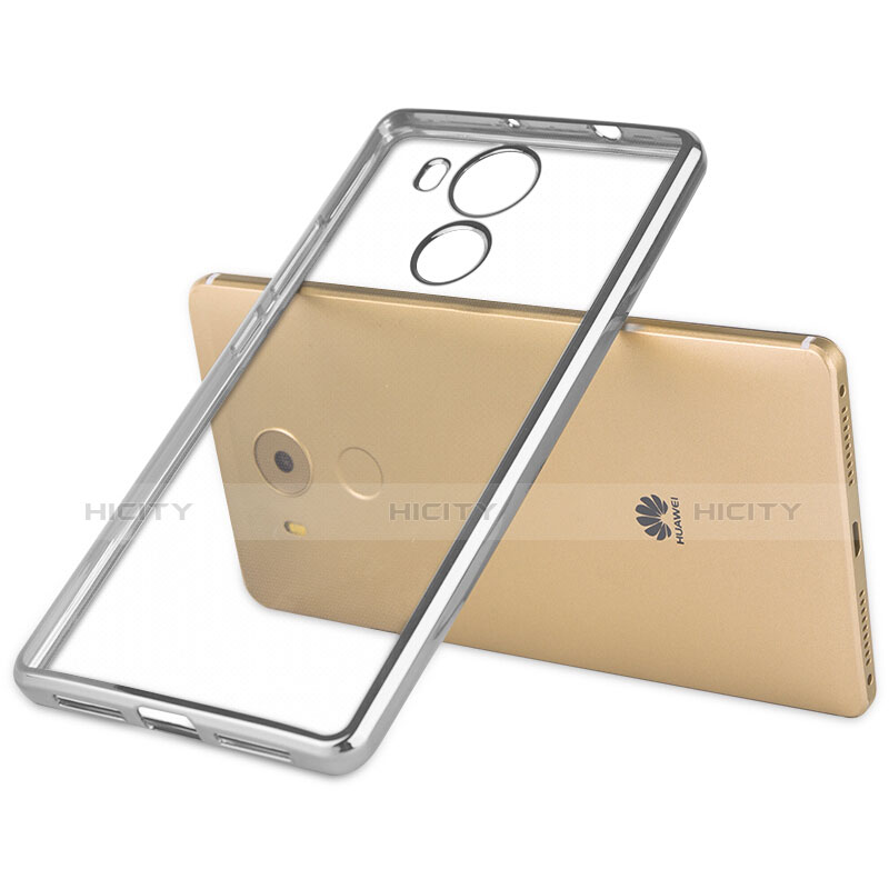 Funda Bumper Silicona Transparente Mate para Huawei Mate 8 Plata