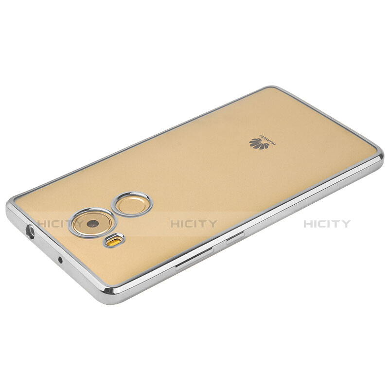 Funda Bumper Silicona Transparente Mate para Huawei Mate 8 Plata