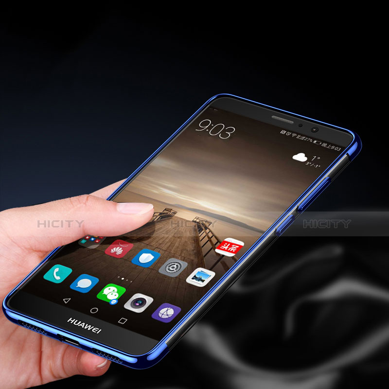 Funda Bumper Silicona Transparente Mate para Huawei Mate 9 Azul