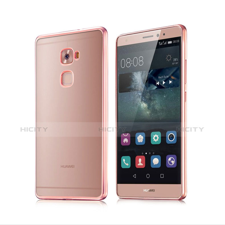 Funda Bumper Silicona Transparente Mate para Huawei Mate S Oro Rosa