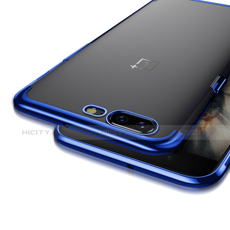 Funda Bumper Silicona Transparente Mate para OnePlus 5 Azul