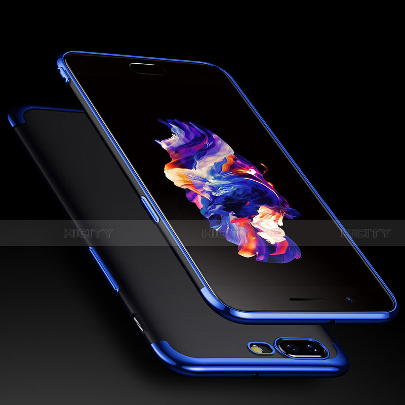 Funda Bumper Silicona Transparente Mate para OnePlus 5 Azul