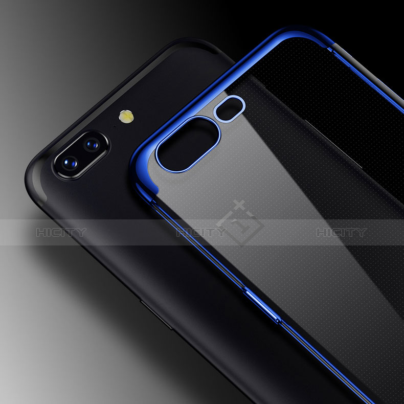 Funda Bumper Silicona Transparente Mate para OnePlus 5 Azul