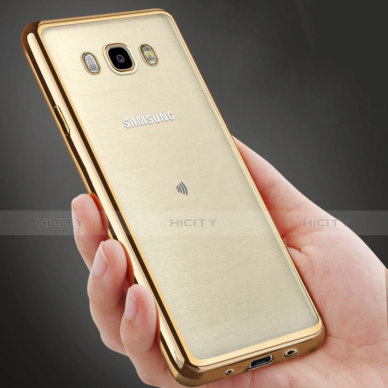 Funda Bumper Silicona Transparente Mate para Samsung Galaxy J5 (2016) J510FN J5108 Oro