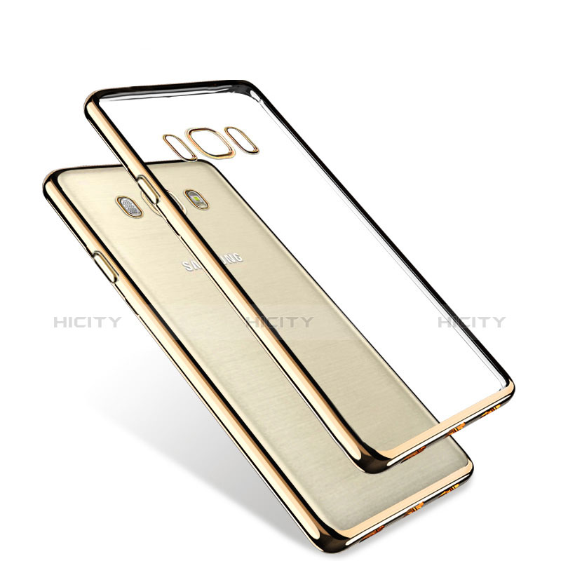 Funda Bumper Silicona Transparente Mate para Samsung Galaxy J5 Duos (2016) Oro