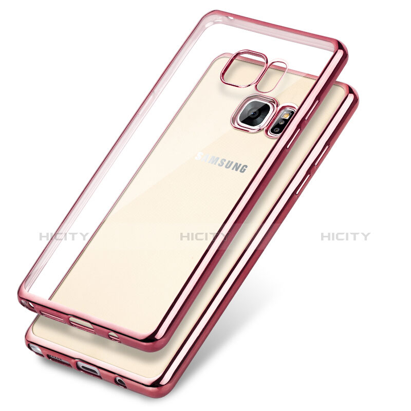 Funda Bumper Silicona Transparente Mate para Samsung Galaxy Note 7 Rosa