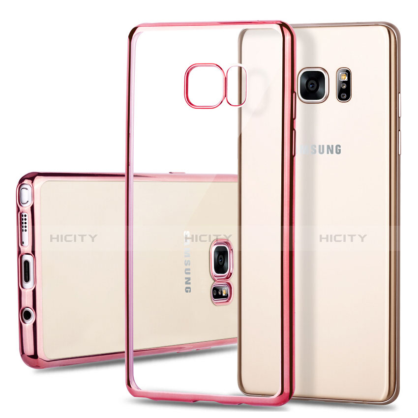 Funda Bumper Silicona Transparente Mate para Samsung Galaxy Note 7 Rosa