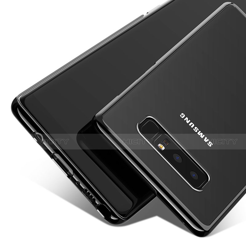 Funda Bumper Silicona Transparente Mate para Samsung Galaxy Note 8 Negro