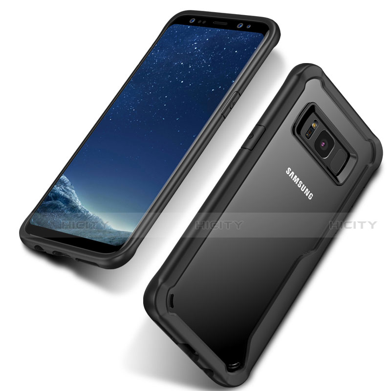 Funda Bumper Silicona Transparente Mate para Samsung Galaxy S8 Plus Negro
