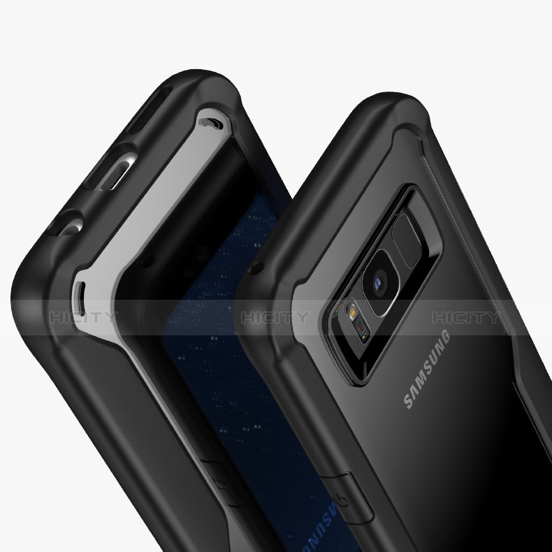 Funda Bumper Silicona Transparente Mate para Samsung Galaxy S8 Plus Negro