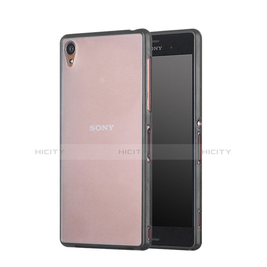 Funda Bumper Silicona Transparente Mate para Sony Xperia Z3 Negro