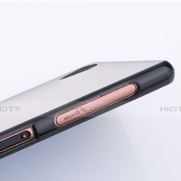 Funda Bumper Silicona Transparente Mate para Sony Xperia Z3 Negro