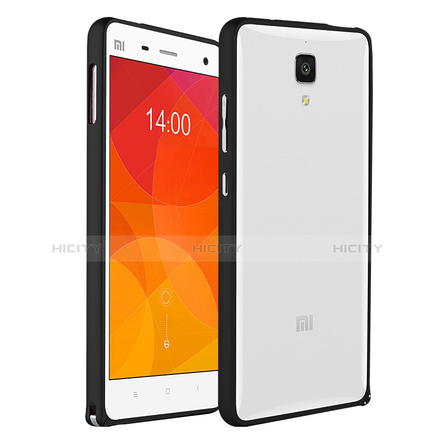 Funda Bumper Silicona Transparente Mate para Xiaomi Mi 4 LTE Negro