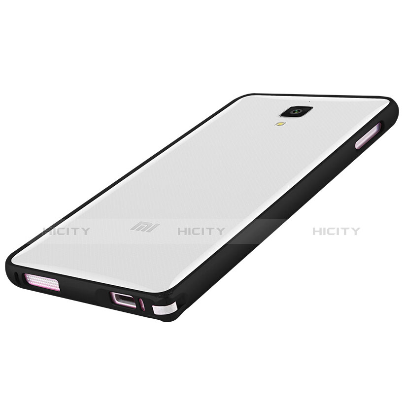 Funda Bumper Silicona Transparente Mate para Xiaomi Mi 4 LTE Negro