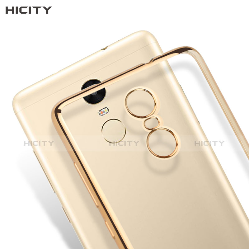 Funda Bumper Silicona Transparente Mate para Xiaomi Redmi Note 3 MediaTek Oro