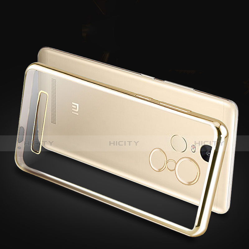 Funda Bumper Silicona Transparente Mate para Xiaomi Redmi Note 3 MediaTek Oro