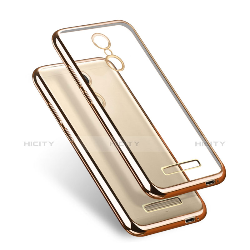 Funda Bumper Silicona Transparente Mate para Xiaomi Redmi Note 3 Oro