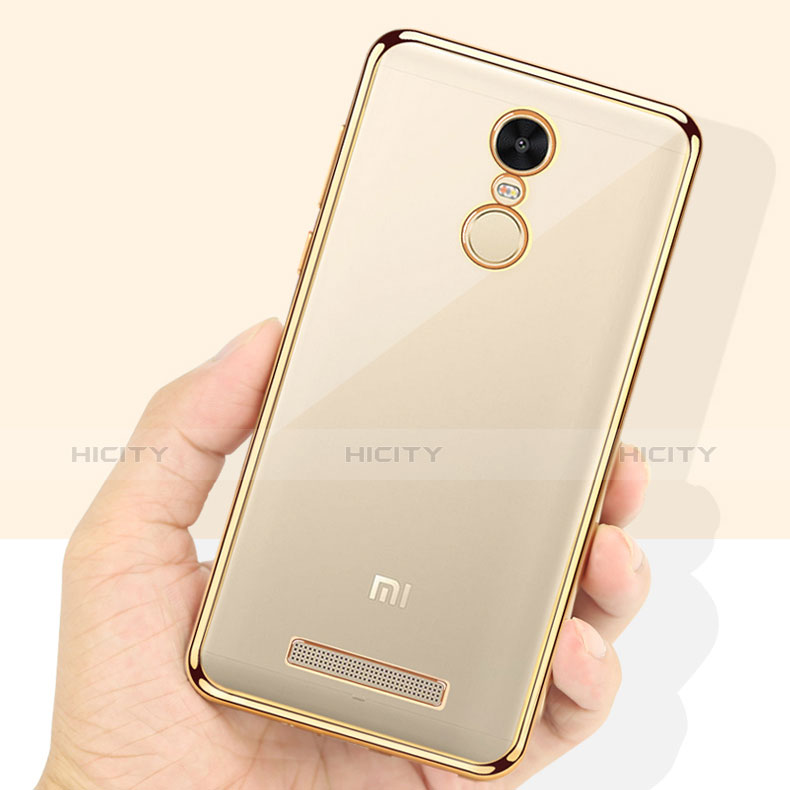 Funda Bumper Silicona Transparente Mate para Xiaomi Redmi Note 3 Oro