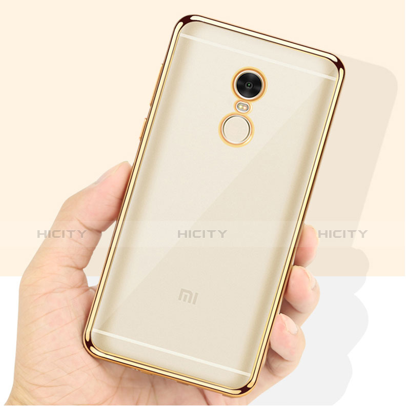 Funda Bumper Silicona Transparente Mate para Xiaomi Redmi Note 4 Oro