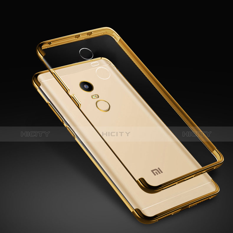 Funda Bumper Silicona Transparente Mate para Xiaomi Redmi Note 4X Oro